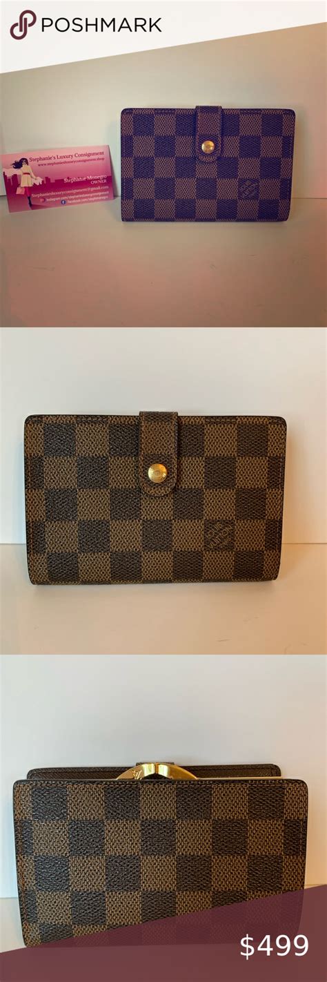 LOUIS VUITTON Damier Ebene French Purse Kisslock Wallet